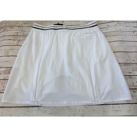 Abacus WomensSimola Golf Skort 36/6 White Elastic Waist Pockets NEW